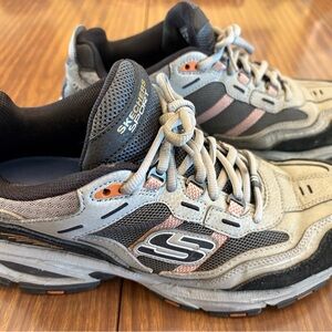 Skechers Gray and Black Athletic Shoes with Cushioned Midsole